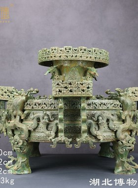 仿古青铜器方型铜樽扁壶储酒尊圆罍盛酒器兽面爵盉方彝摆件瓿瓶罐