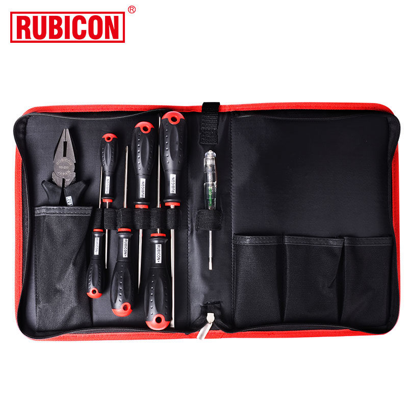 罗宾汉500-8C 进口8件套工具组套装双色螺丝刀起子组钢丝钳验电笔