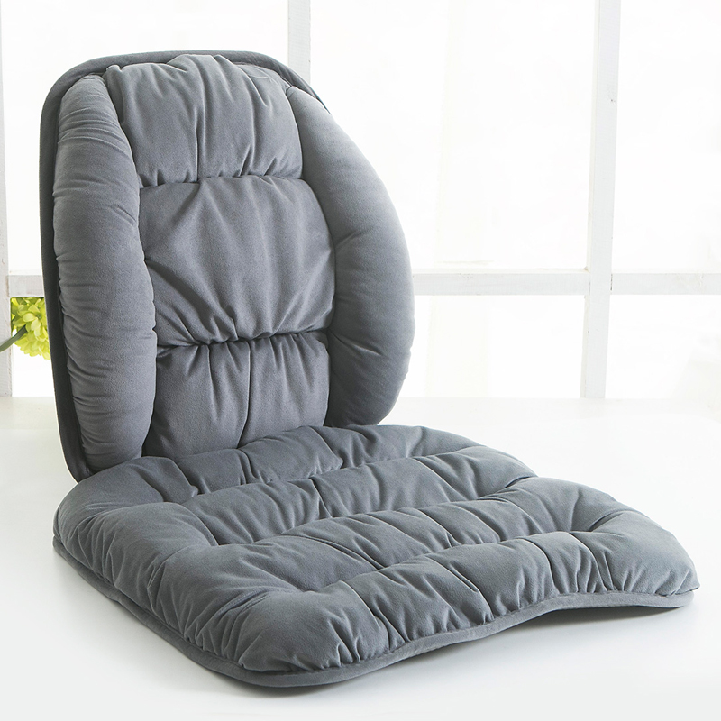 坐垫靠垫一体办公室久坐椅子靠背加厚秋冬毛绒座椅垫汽车护腰靠垫