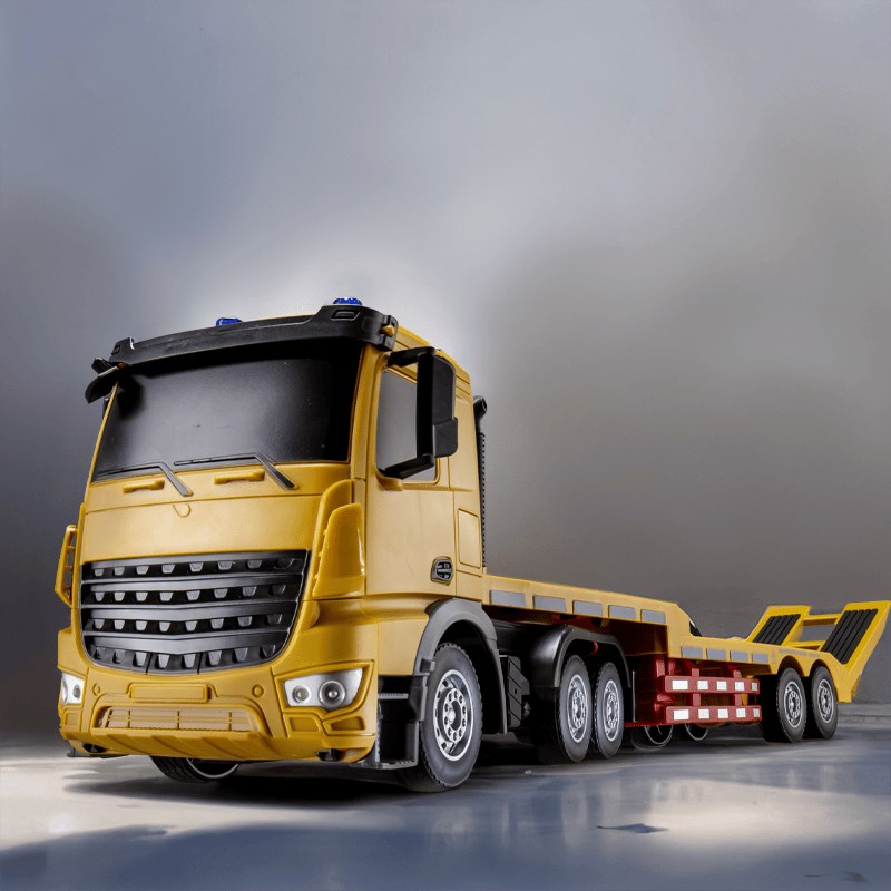 遥控平板车牵引拖车半挂大卡车男孩儿童遥控挖掘机工程车汽车