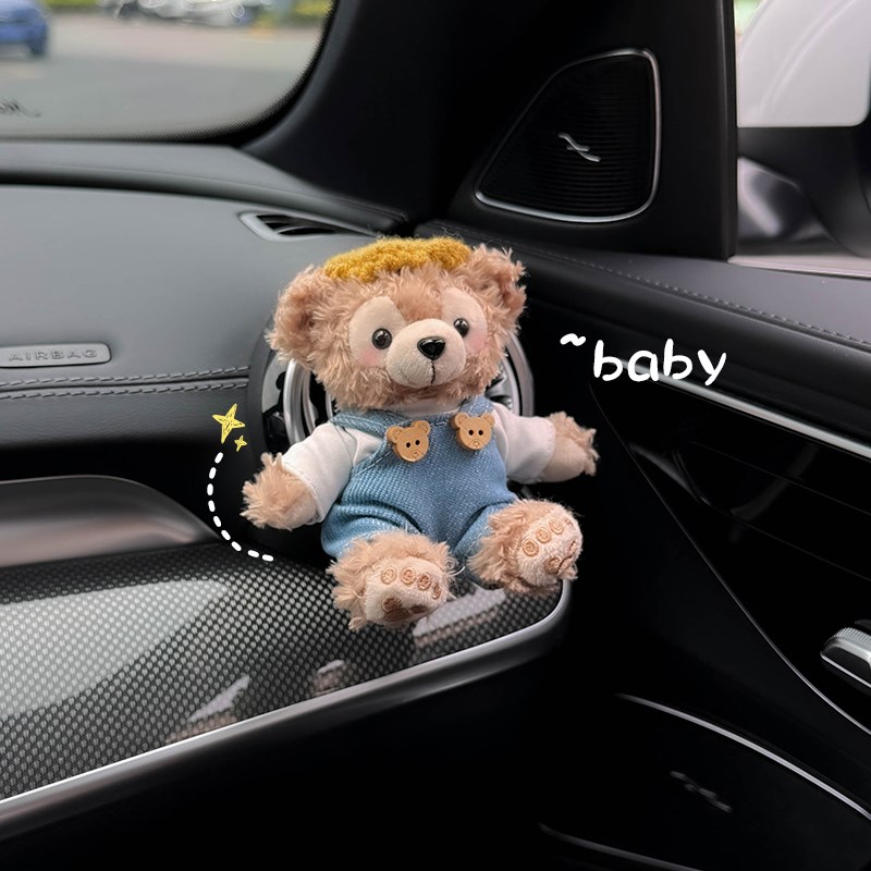 可爱雪莉玫公仔汽车摆件车内空调出风口香氛女车载香薰装饰用品女