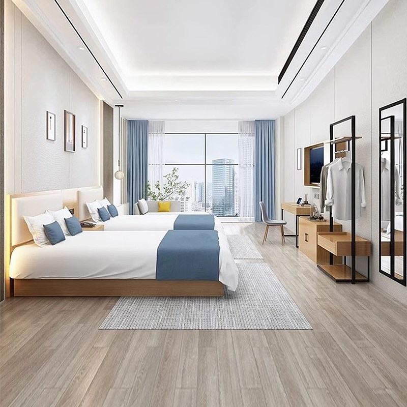 公寓宾馆专用床民宿床箱酒店家具标间全定制快捷客房人床工厂