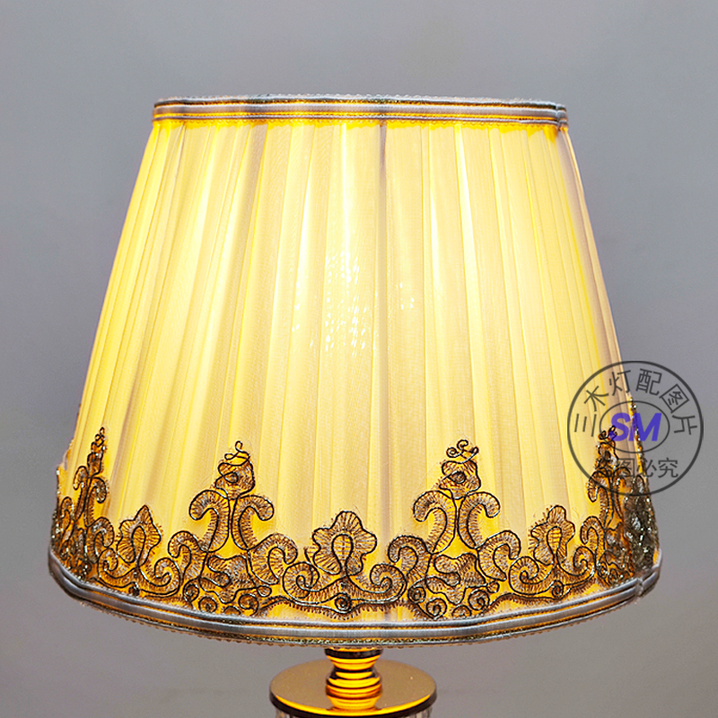 现代欧式布艺台灯灯罩外壳 简约卧室床头灯E27落地灯灯罩灯具配件