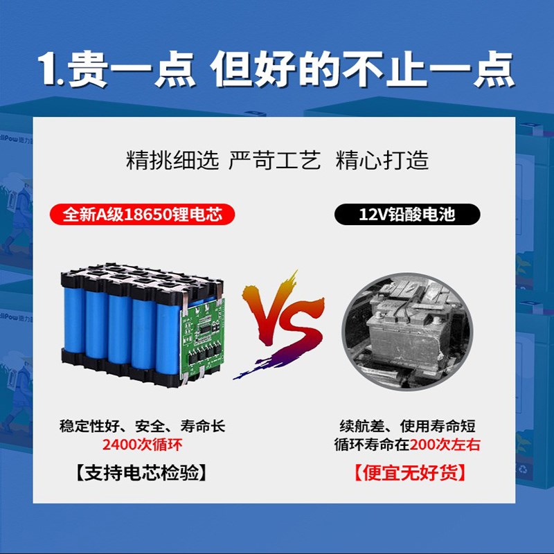 德力普v电动喷雾器锂电池农用大容量可充电音响门禁童车