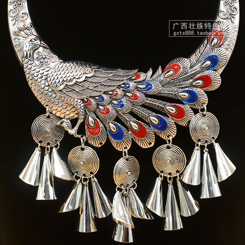 广西少数民族装饰品 苗族项圈苗银瑶侗族银饰 时尚舞蹈表演配饰品