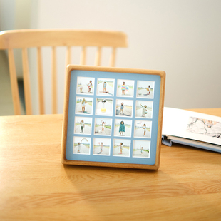 8寸10寸摆台24宫格实木圆角相框多孔卡纸A4黑胡桃相片框宝宝周岁