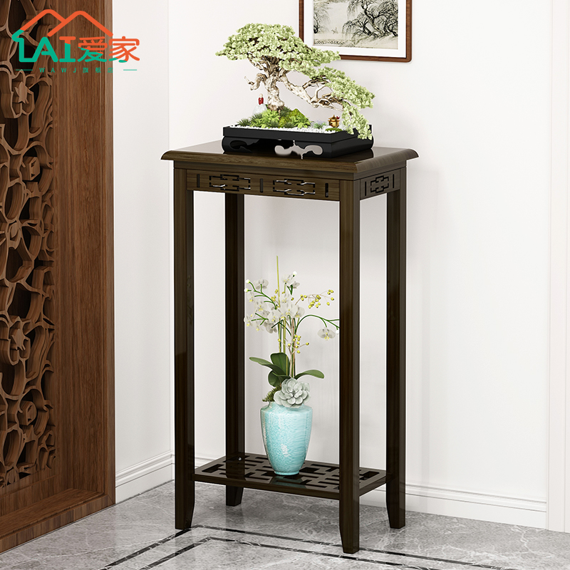 室内实木花盆架花架子简易客厅落地式绿萝架仿古花几中式阳台支架