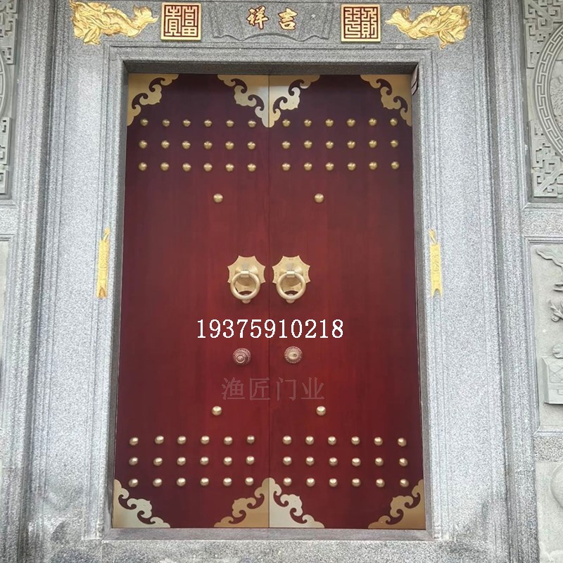 别墅实木大门开门中式仿古大门庭院木门老式农村自建房入户大门