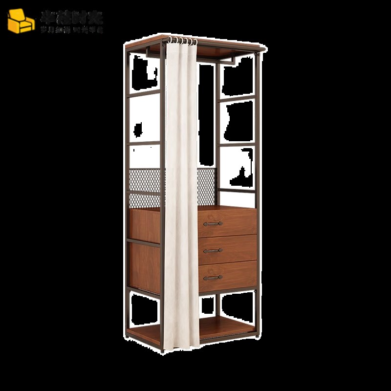 开放式自由衣柜步入式衣帽间架子组装自制金属框架铁艺挂衣架