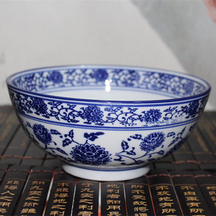 中式陶瓷青花面碗酒店餐具大碗汤碗拉面碗沙拉碗米饭菜碗牛肉面碗