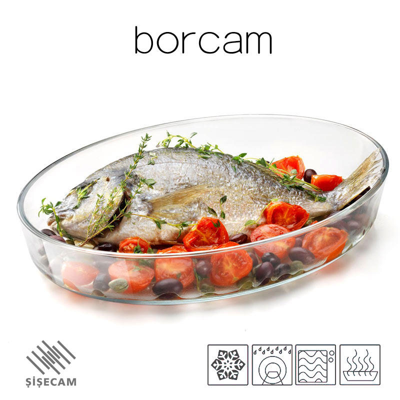 土耳其进口食品级无铅钢化玻璃微波盘烤盘耐热鱼盘深盘汤盘