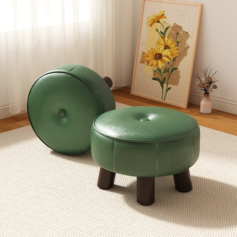 小凳子家用客厅沙发凳茶几凳门口换鞋凳矮凳创意软包圆凳儿童板凳