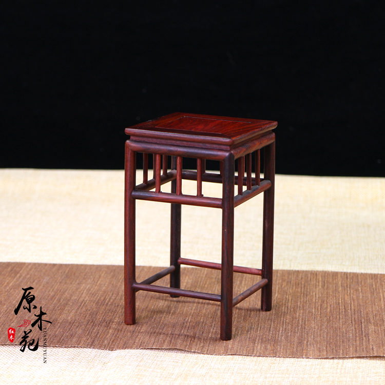 红木实木工艺品摆件微型盆景底座花瓶文玩古玩玉器展示底架小花几