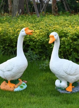 造景。园林雕塑摆件饭店大白鹅开业农庄桌面场景仿真商店游乐场酒