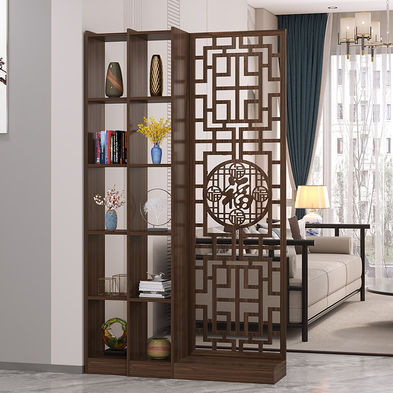 2024年新款中式屏风隔断客厅简约现代实木玄关柜双面家用正对大门