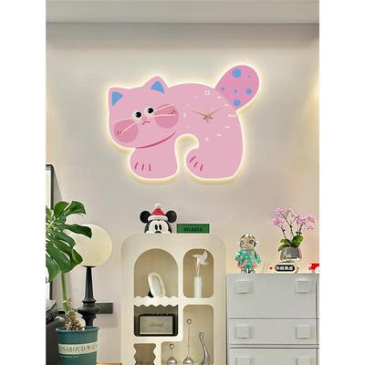 多巴胺客厅装饰画挂钟创意时钟壁灯电视柜背景墙壁画时尚餐厅挂画