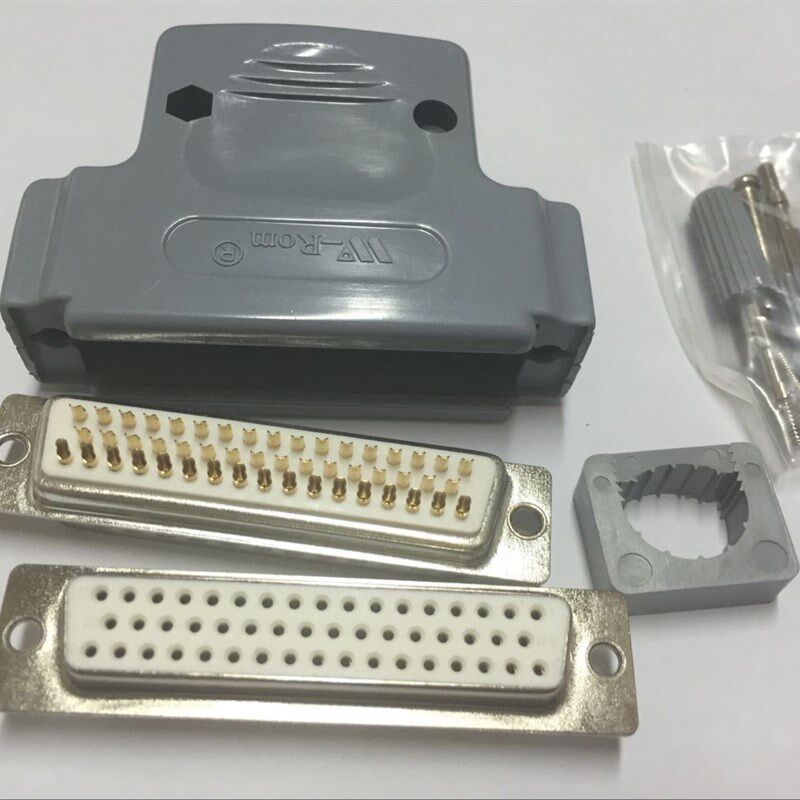 DB50焊线式 j镀金公头+塑壳螺丝装配式 可定做成品线 3排50针