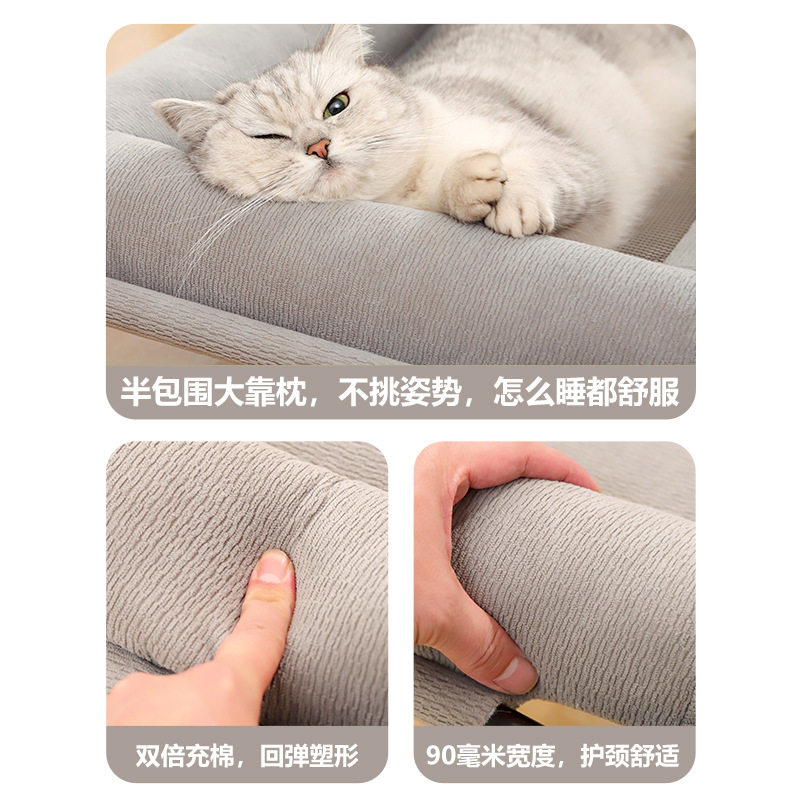 宠物行军床可拆洗猫床防潮带围边狗窝大型犬猫窝铁艺离地狗垫床