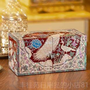 正品螺钿中首饰盒结创新礼物奢华新木质高档项链收纳婚盒式高档珠