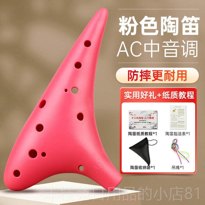 正品笛12孔中音A陶C调初学专儿童入门成人胶学生业演奏塑树脂防摔