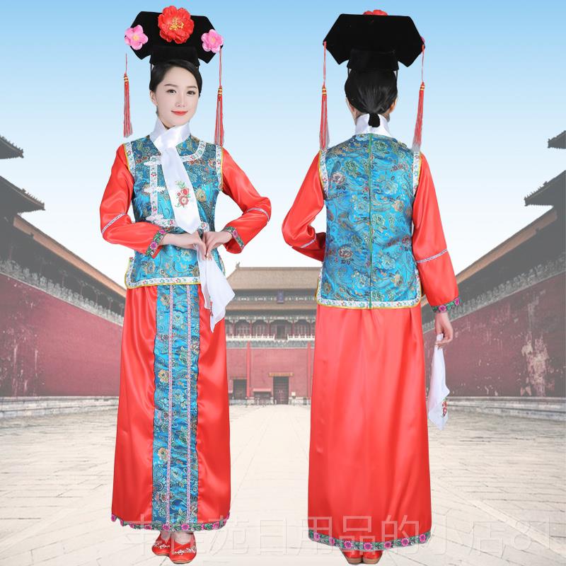 正品清妃朝古装格格服宫格廷满族还珠格甄服装旗服皇后子嬛传演出