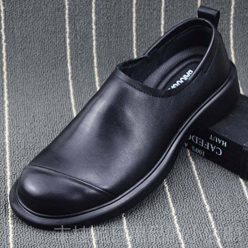 正品 外贸皮鞋男软皮皮底真皮男鞋头层牛软圆头百搭商务男士春季