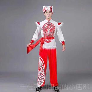 正品陕北民歌歌风表演出服成人安王塞腰鼓服装秧队秧歌舞龙鼓打小