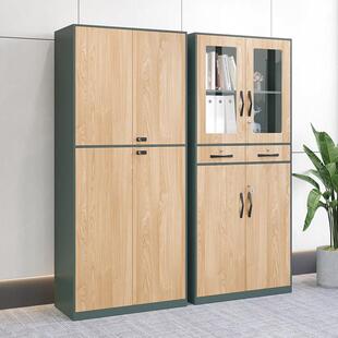 办公室密码锁铁皮文件柜木纹档案柜资料柜收纳财务凭证储物柜书柜