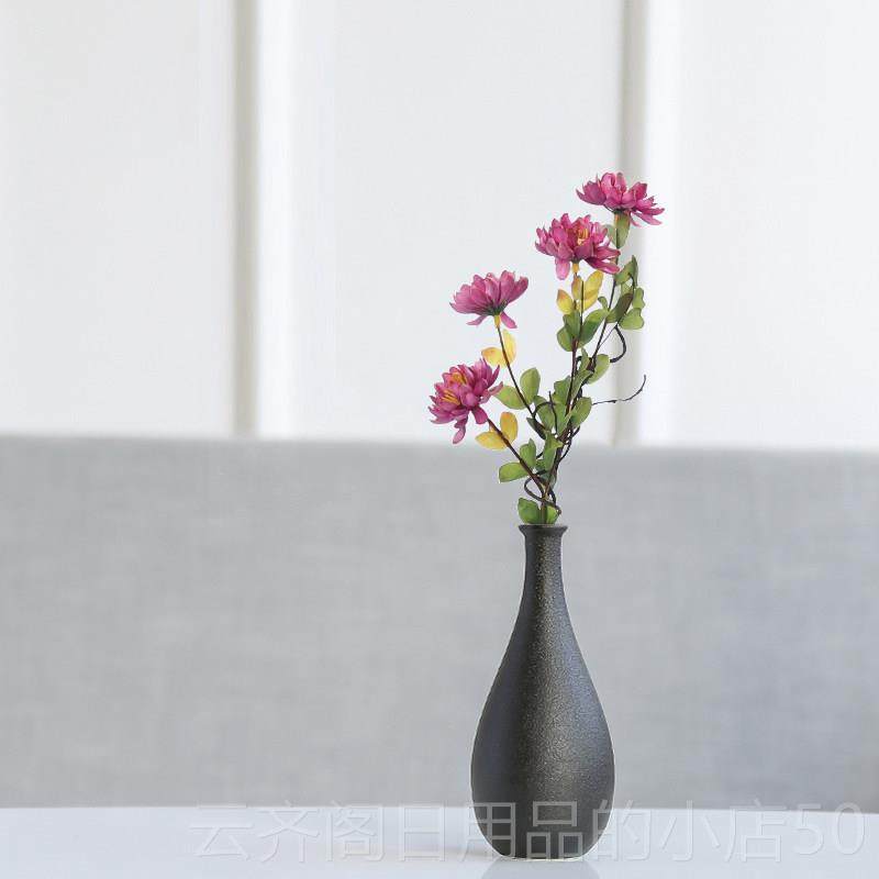 正品陶简瓷花瓶黑约黑陶客厅家居装饰品摆插件日式复古色轻奢干花,家居饰品,花瓶,淘宝优惠券,粉丝福利购,淘宝优惠卷