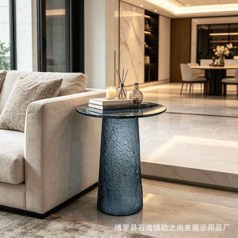 现代简约茶几客厅设计师创意边几亚克力透明角几圆形边桌