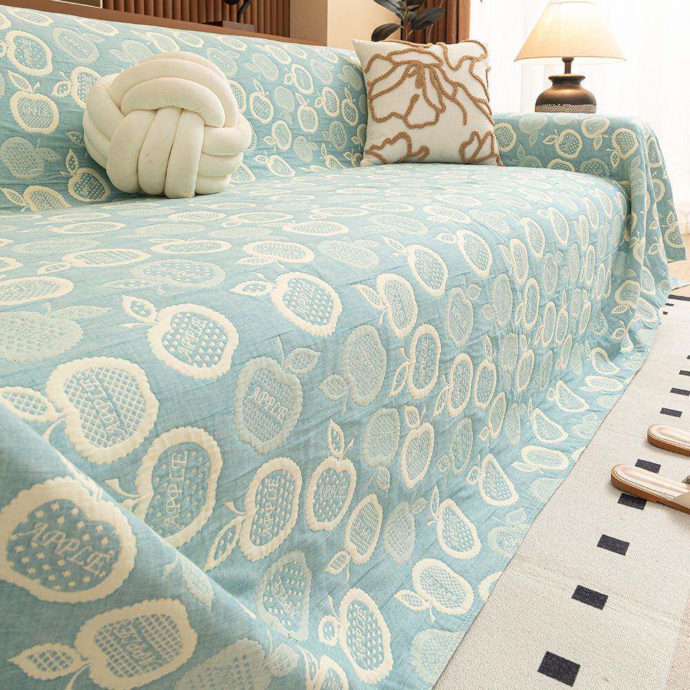 纯棉沙发巾盖布水洗三层纱提花四季通用午休盖毯高档沙发毯沙发罩