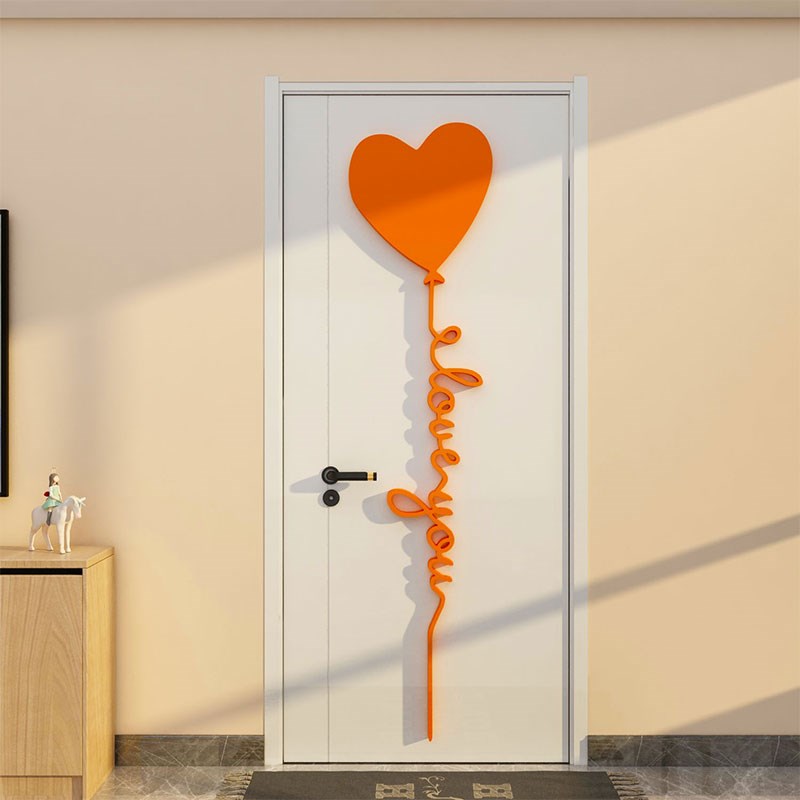 儿童卧室衣柜子体门贴画纸房间布置背景墙侧面装饰女孩爱心高级感