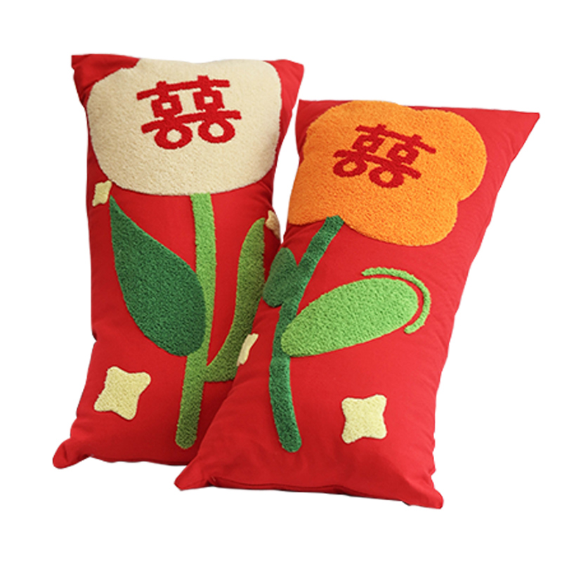 喜乐公园抱枕喜字婚房装饰创意靠枕红色喜庆新婚卧室结婚压床娃娃