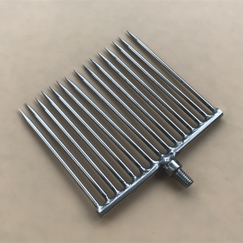 不锈钢15齿圆尖小头 八齿扁平排叉渔插8MM螺口黄鳝叉子不带杆