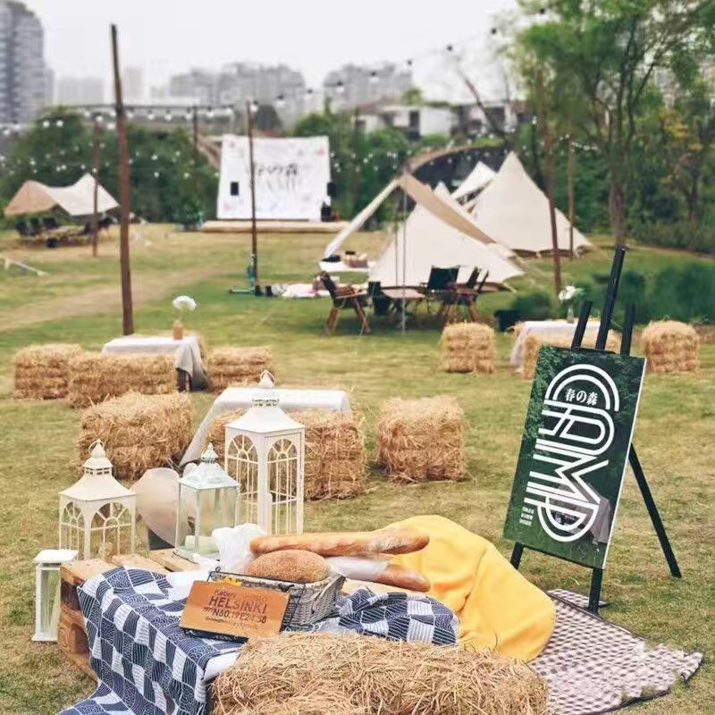 自然风草垛南瓜布置稻草堆拍摄道具 农场露营草墩秋景万圣节摆设