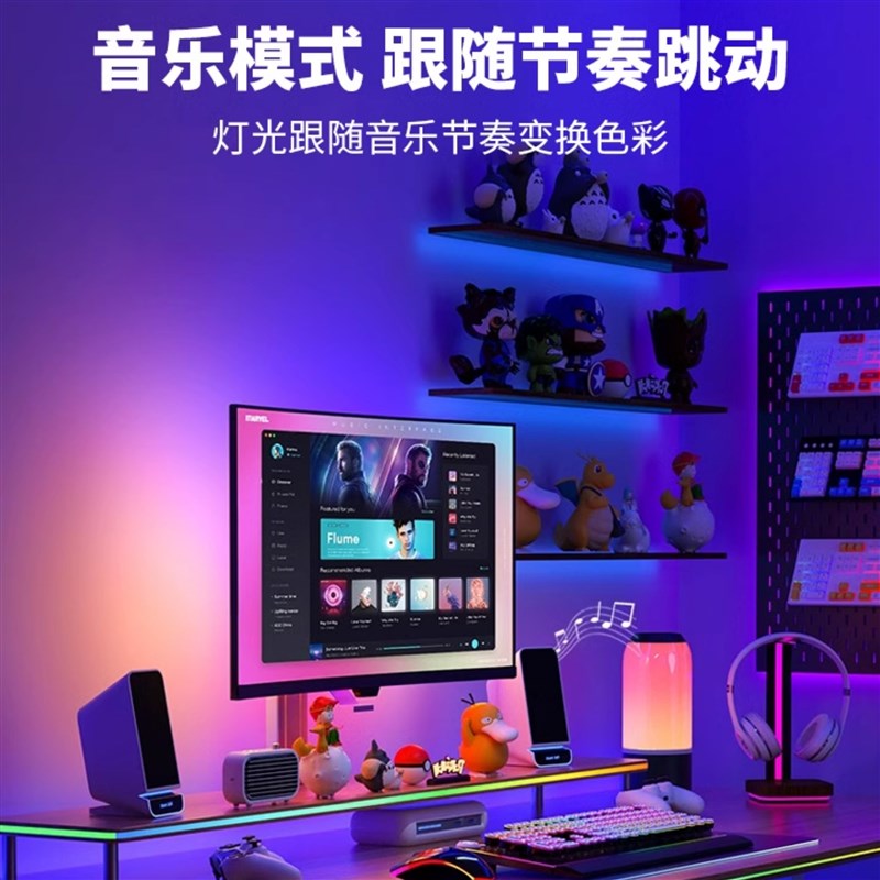 电脑随屏同步灯带电竞氛围灯显示器背灯随屏变色追光灯神光同步