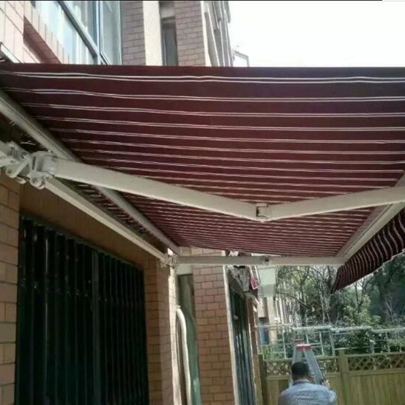 电动升缩雨蓬 遮阳棚雨棚摺叠伸缩式挡雨蓬阳台雨篷手摇停车棚