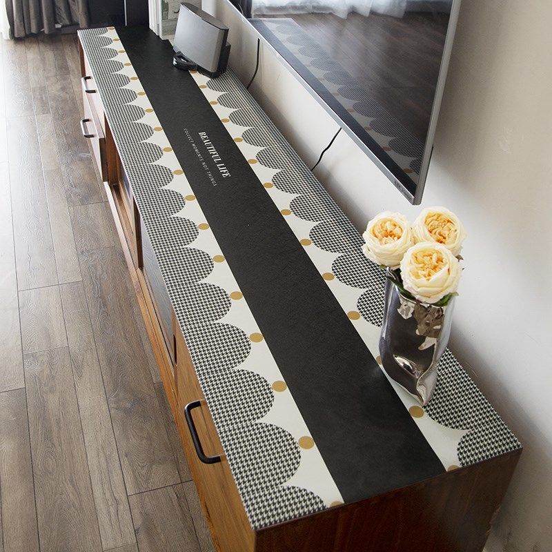 【皮革电视柜垫】桌布布艺防水防烫电视柜盖布茶几台布餐桌垫