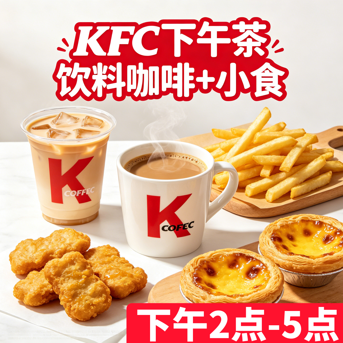 【肯德基下午茶kfc代下单】九龙金玉珍珠轻乳茶咖啡鸡块薯条蛋挞