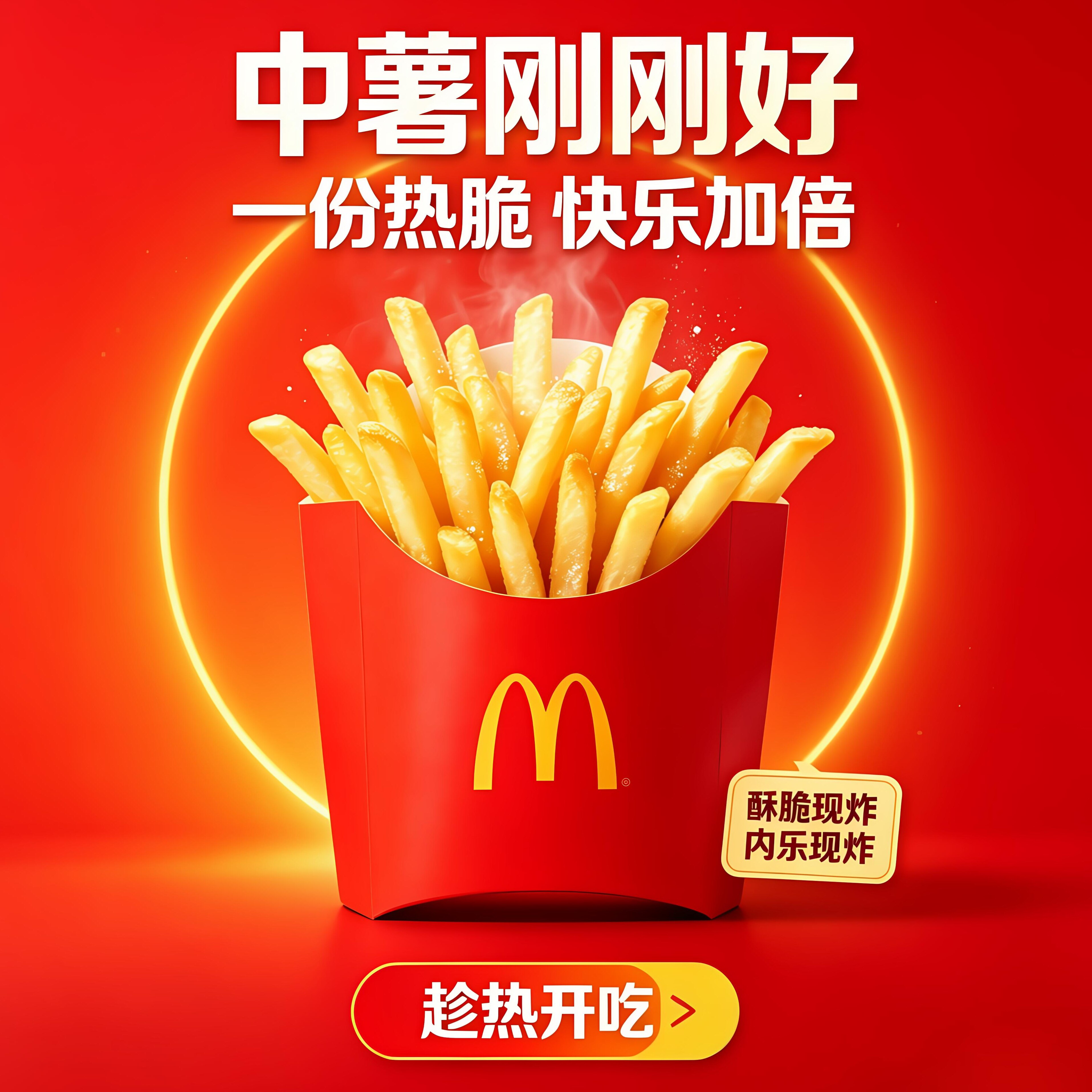 【麦当劳代下单】麦当劳中薯条一二三四重奏中薯1234份薯条优惠券