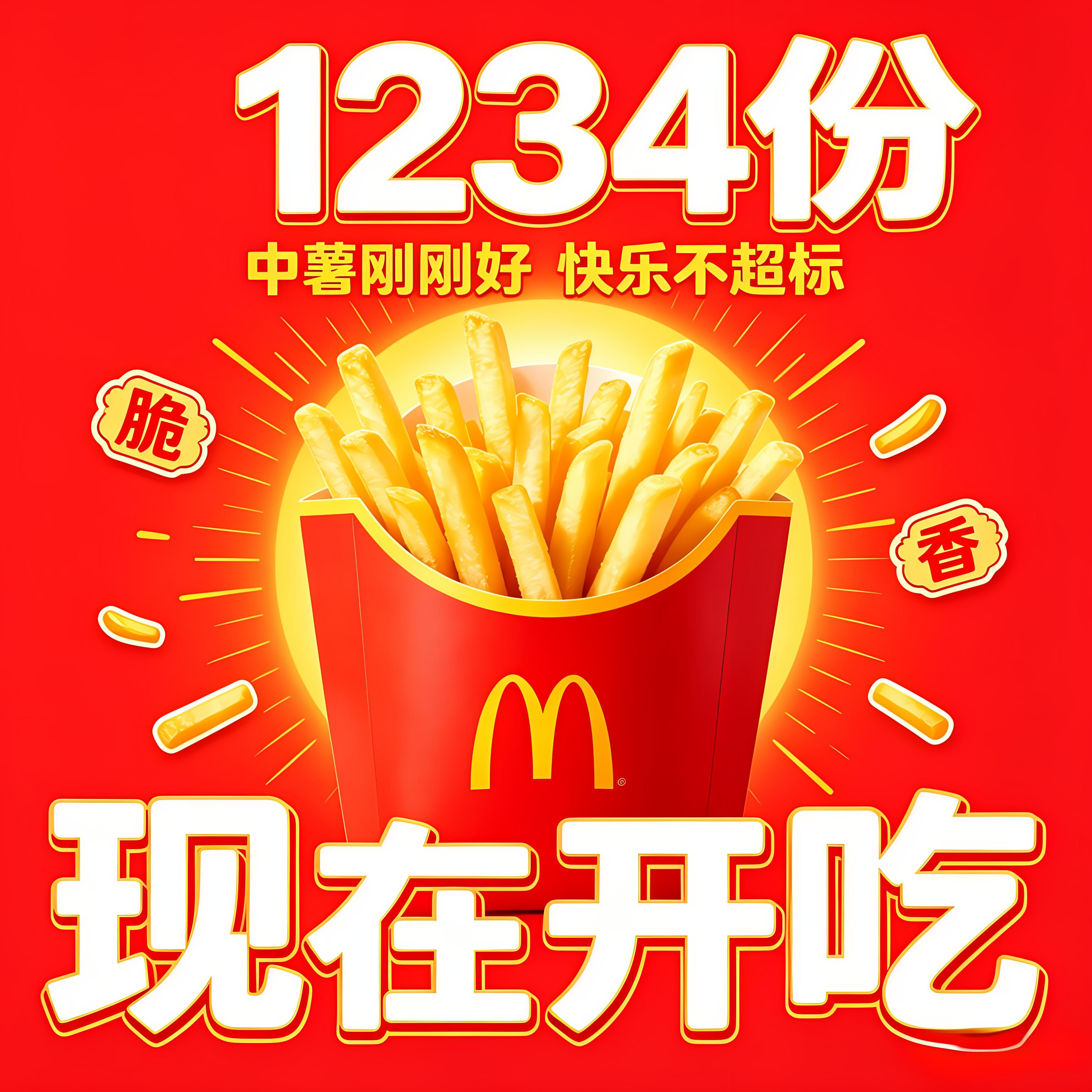 【麦当劳代下单】 中薯代下单1份2份3分4份一二三四重奏薯条兑换