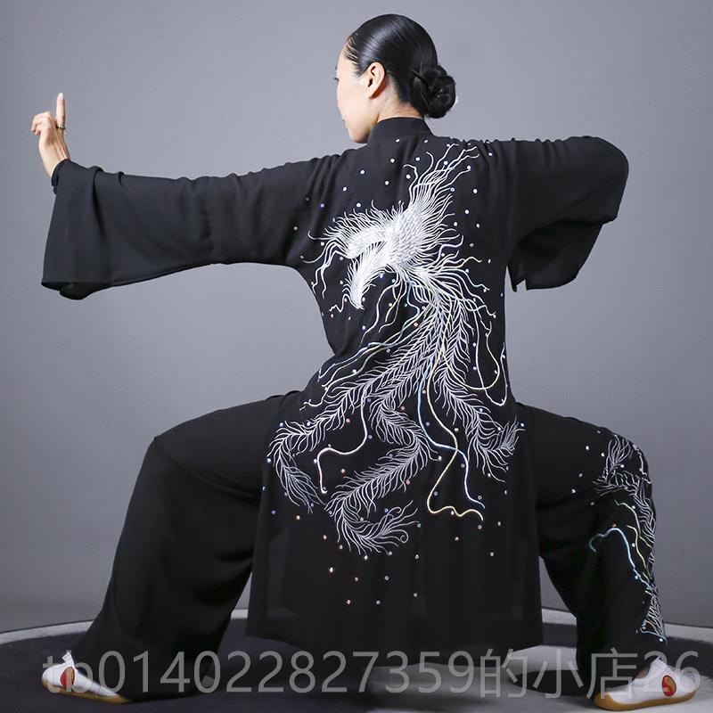 正品男马蕾太凤极春夏新中款长款刺绣太极拳女团队比赛服表演服凰