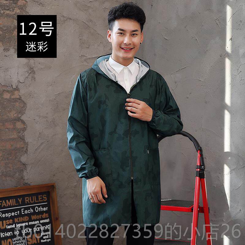 正品韩版时房外尚罩衣大人工作服士男拉链围裙长袖防水防油厨家用