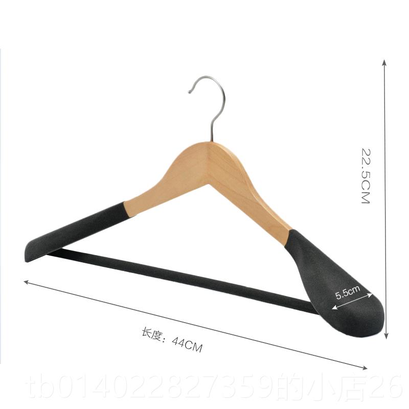 正品实木植绒衣装家用痕挂衣宽肩架大衣皮草无西装套衣服挂架木质