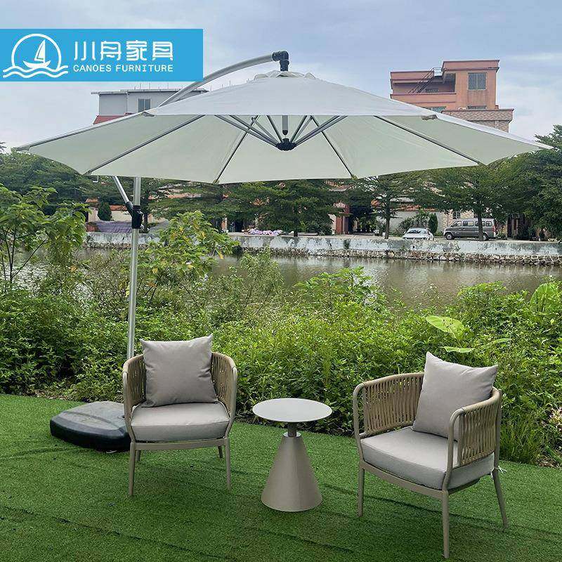 户外桌椅简约庭院休闲阳光房露台别墅花园绳编椅室外餐桌椅子组合