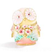 正品 日Pic纳als可爱猫头鹰迷你首饰盒小 便携耳钉盒饰品收本生礼