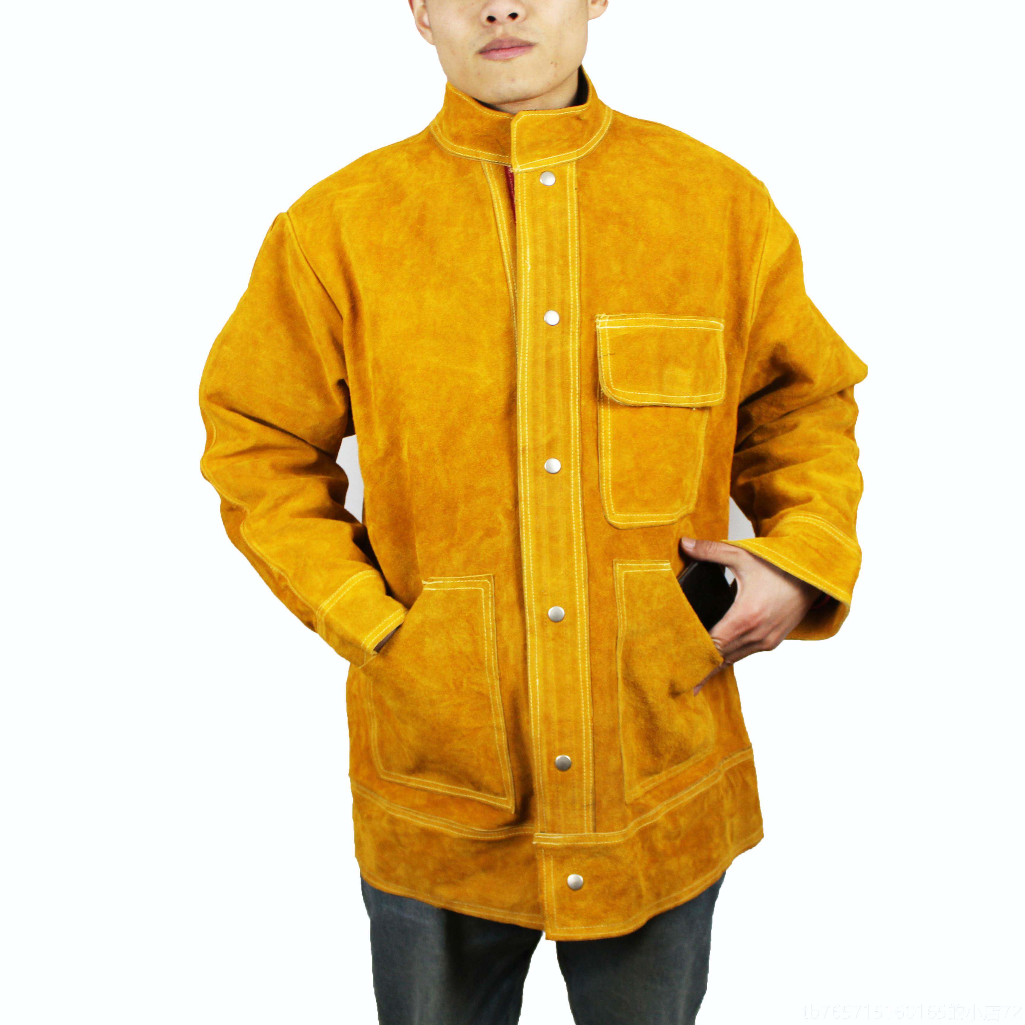 高档牛皮焊工作衣服防火敖阻电燃耐磨隔热防辐射防包护用品