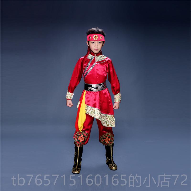 高档少儿少数族演出服民饰蒙古族藏族舞蹈男童表演服女童服儿童演