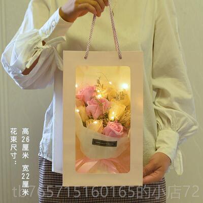 高档三妇女节礼物八送老师香皂花礼盒乃妈馨惊喜妈康实用仿真玫瑰