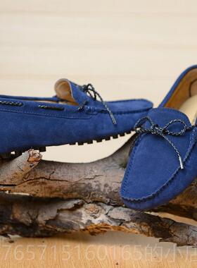 高档205春季2新豆真皮磨砂百搭豆鞋男韩版英伦皮鞋潮休款闲鞋懒人